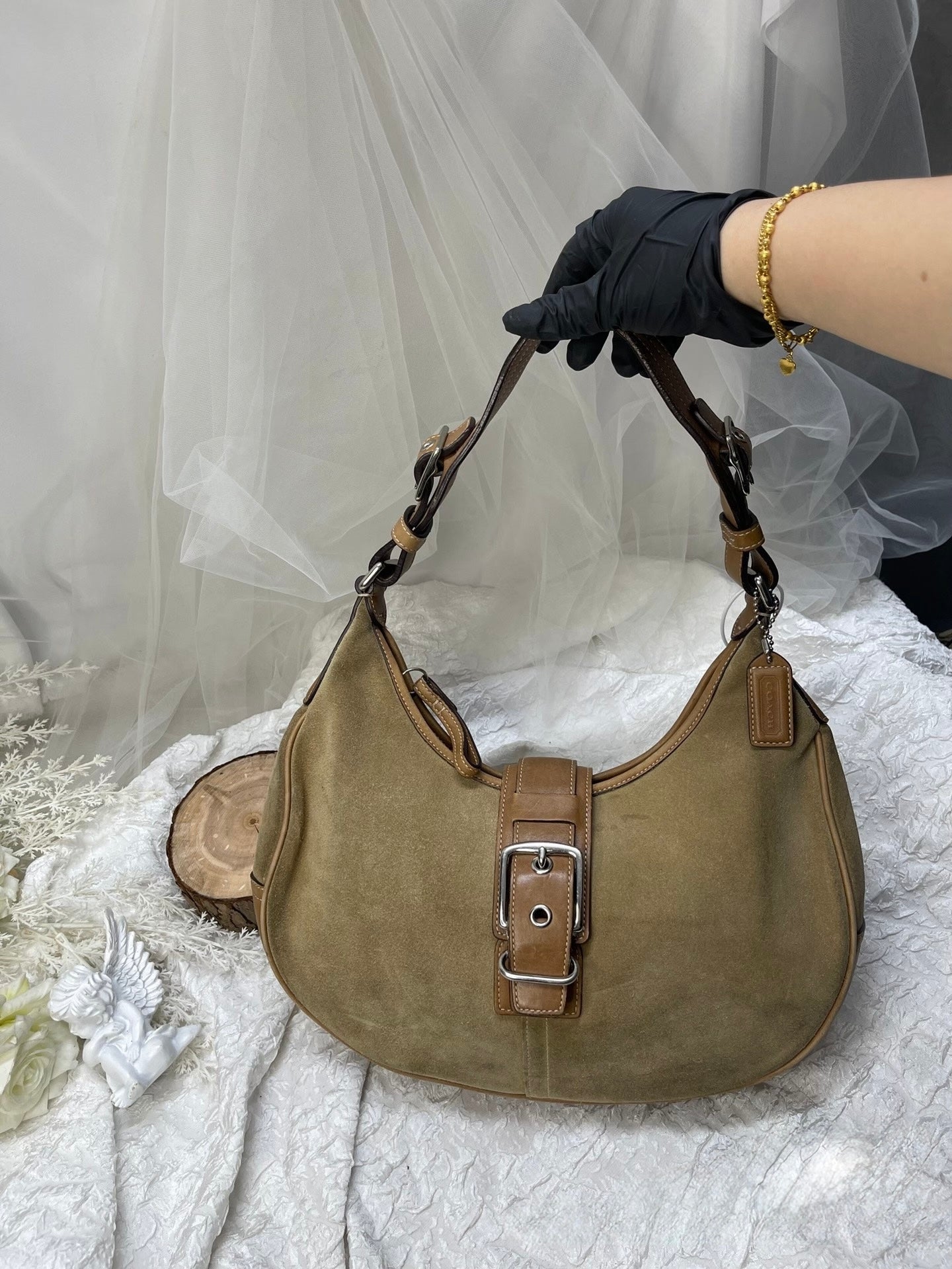 Coach Ergo Vintage Suede Buckle Hobo