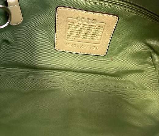 2004 Vintage Coach Green Optic Ladybug Appliqué Shoulder Bag