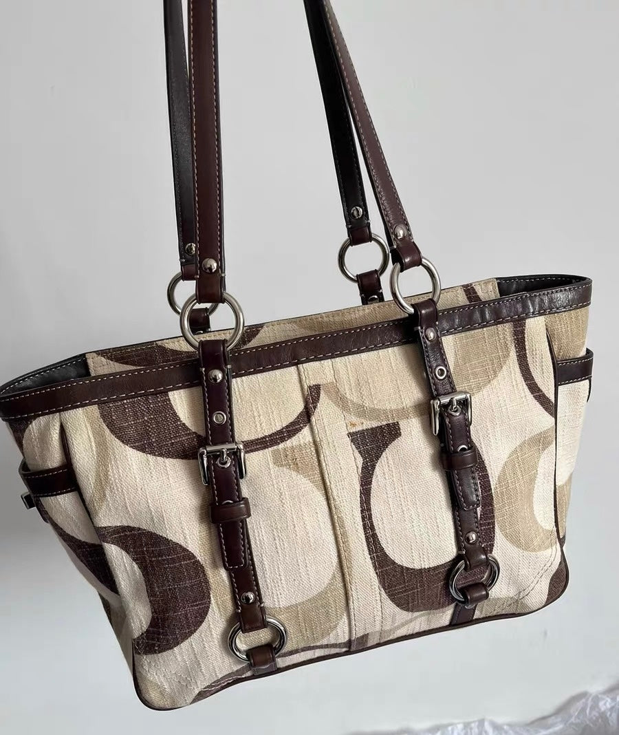 Vintage Coach Hampton Signature Optic Tote