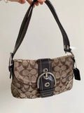 Coach Soho Flap Bag in Khaki/Brown Signature Jacquard