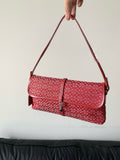 Coach Hamptons Signature Demi Clip Baguette (Red Monogram)