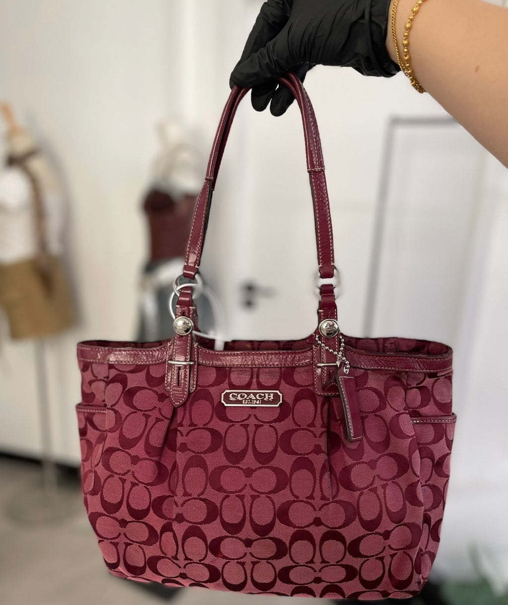 Coach Signature Soho Pleated Sateen Tote