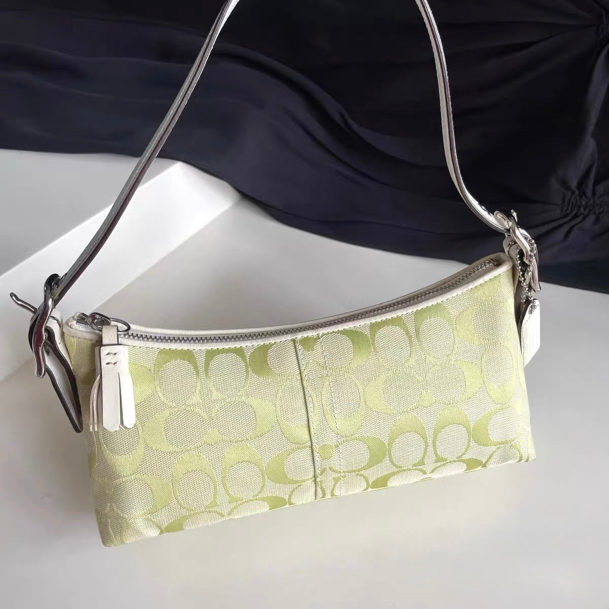 Vintage Y2K Coach Baguette (Shoulder Bag) in Pastel Green