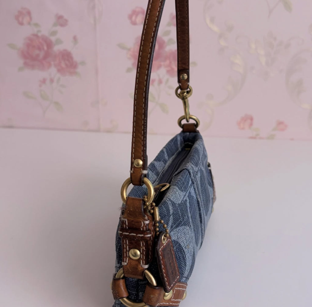 Vintage Coach 2000s denim micro carly bag