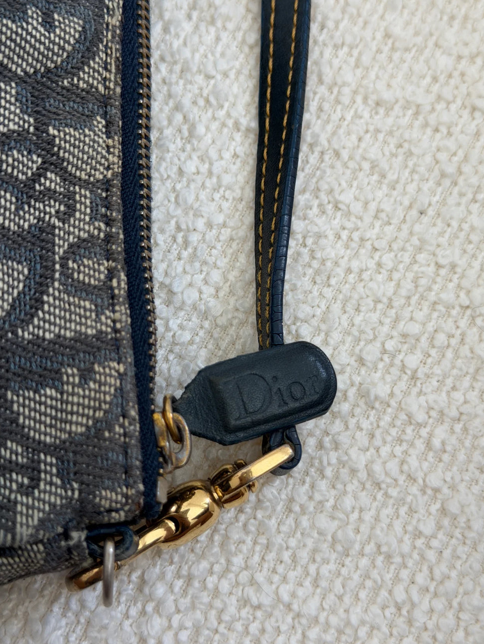 Navy Dior Saddle Trotter Shoulder Bag