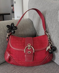 Vintage Y2K Coach Soho Flap Bag in Hot Red