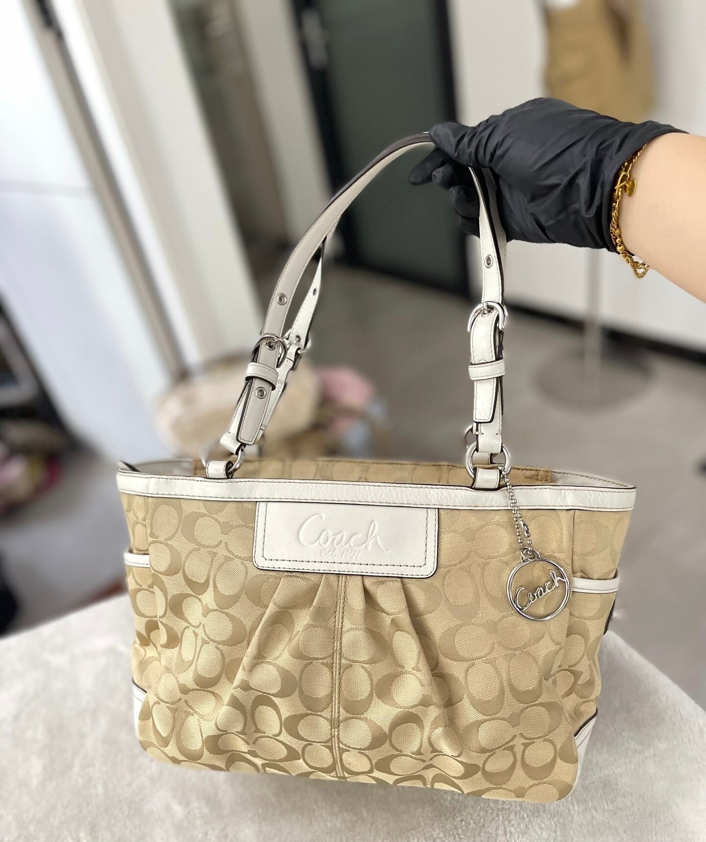 Coach Signature C Soho Pleated Tote