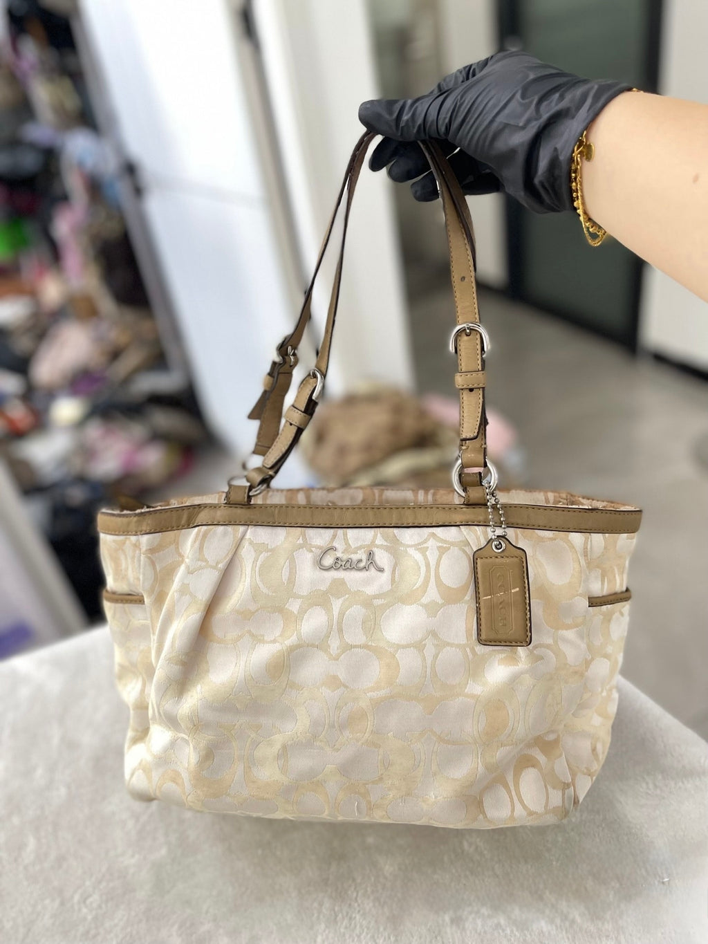 Coach Signature C Soho Pleated Tote