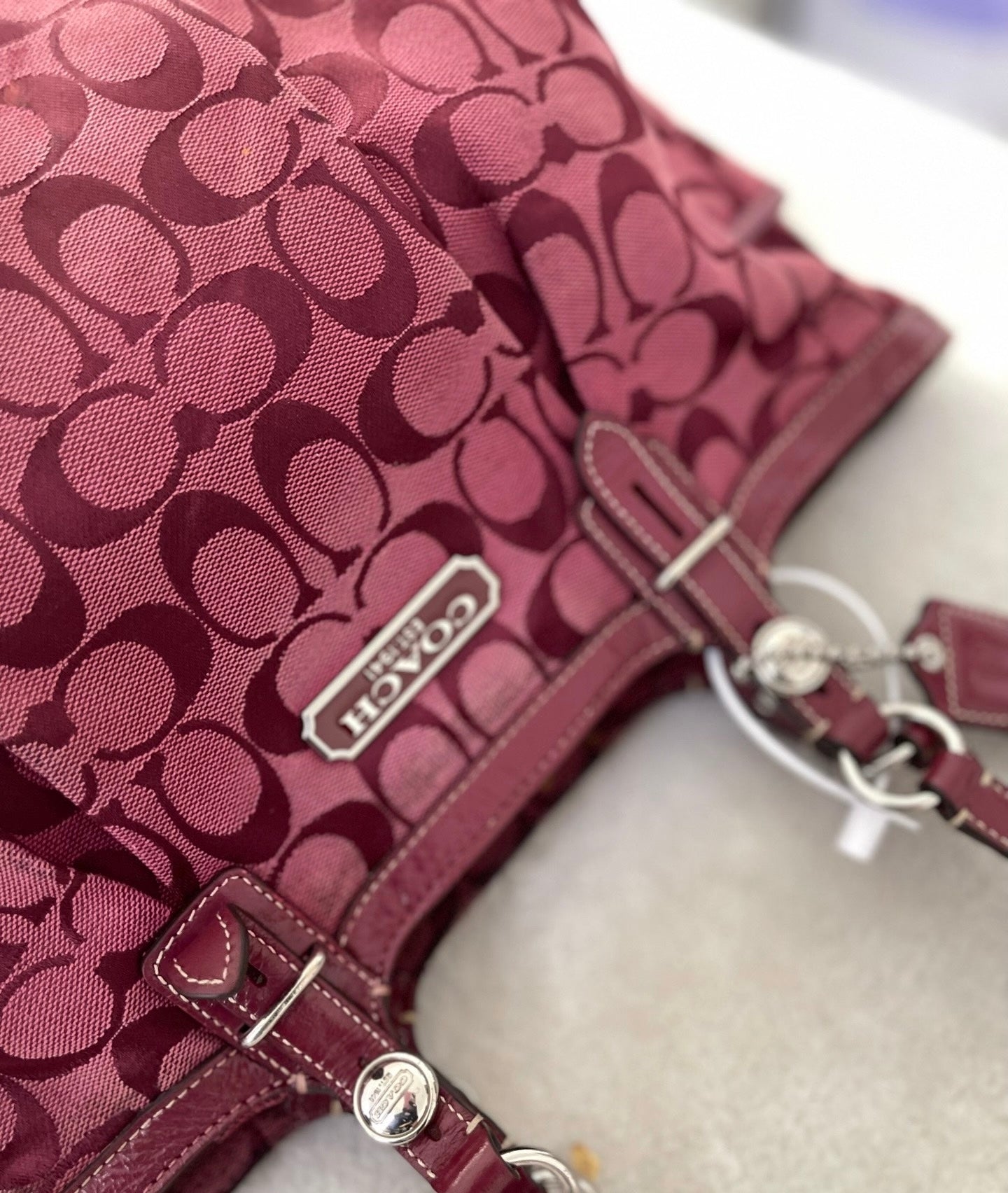 Coach Signature Soho Pleated Sateen Tote