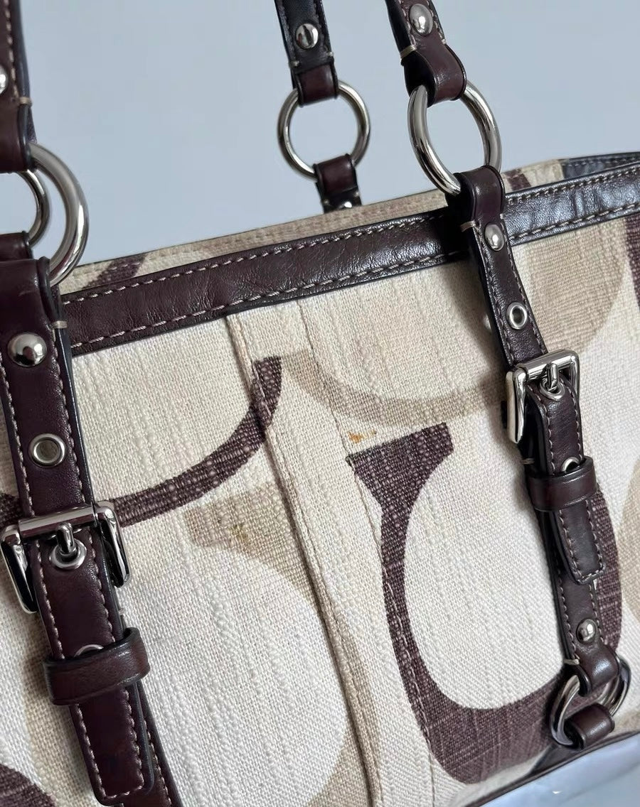 Vintage Coach Hampton Signature Optic Tote