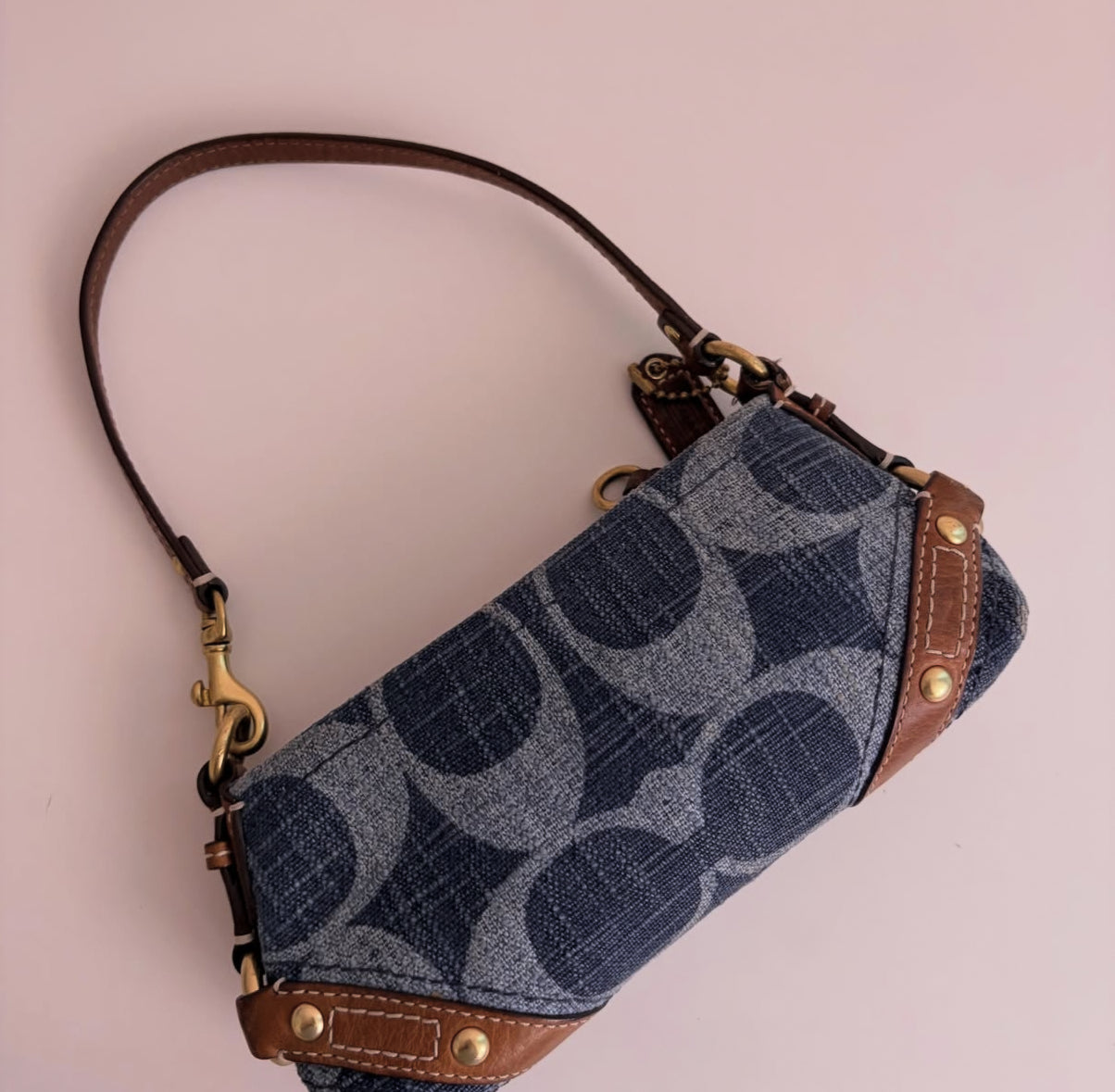 Vintage Coach 2000s denim micro carly bag