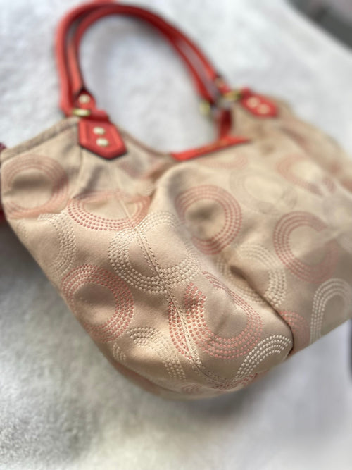 Coach Ashley Dotted Op Art Signature Hobo
