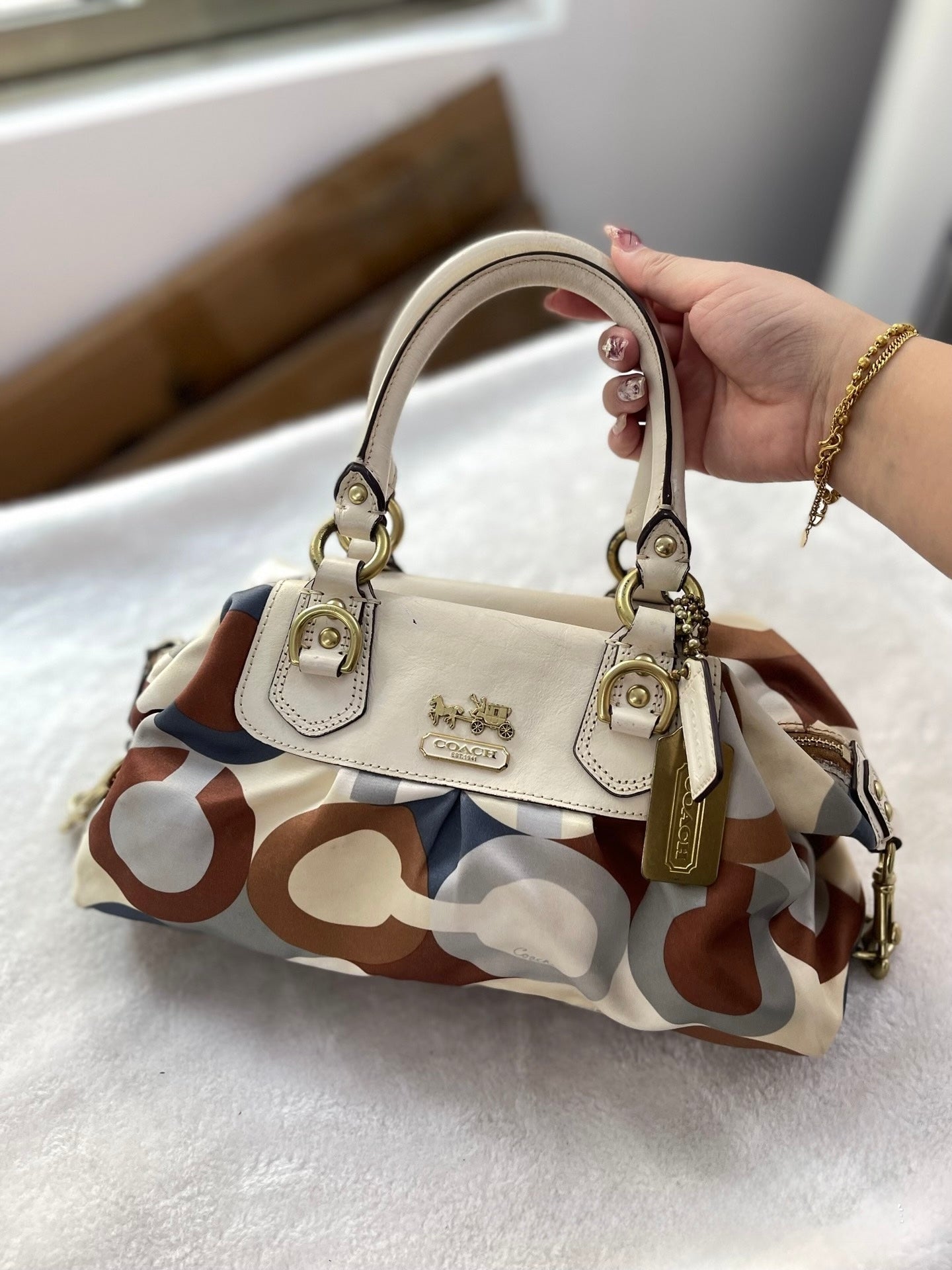 Coach Ashley Horse & Carriage C-Logo Sateen Satchel