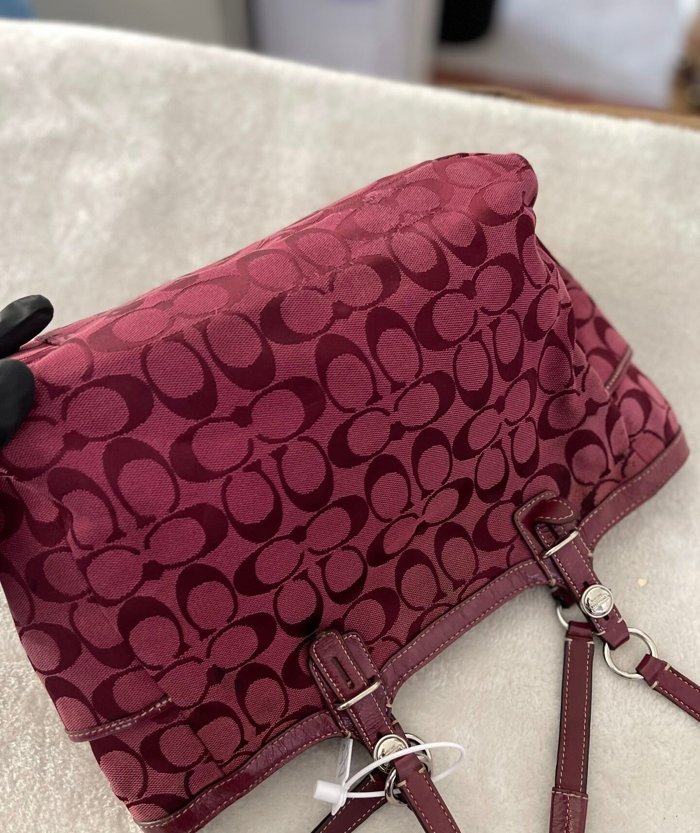 Coach Signature Soho Pleated Sateen Tote