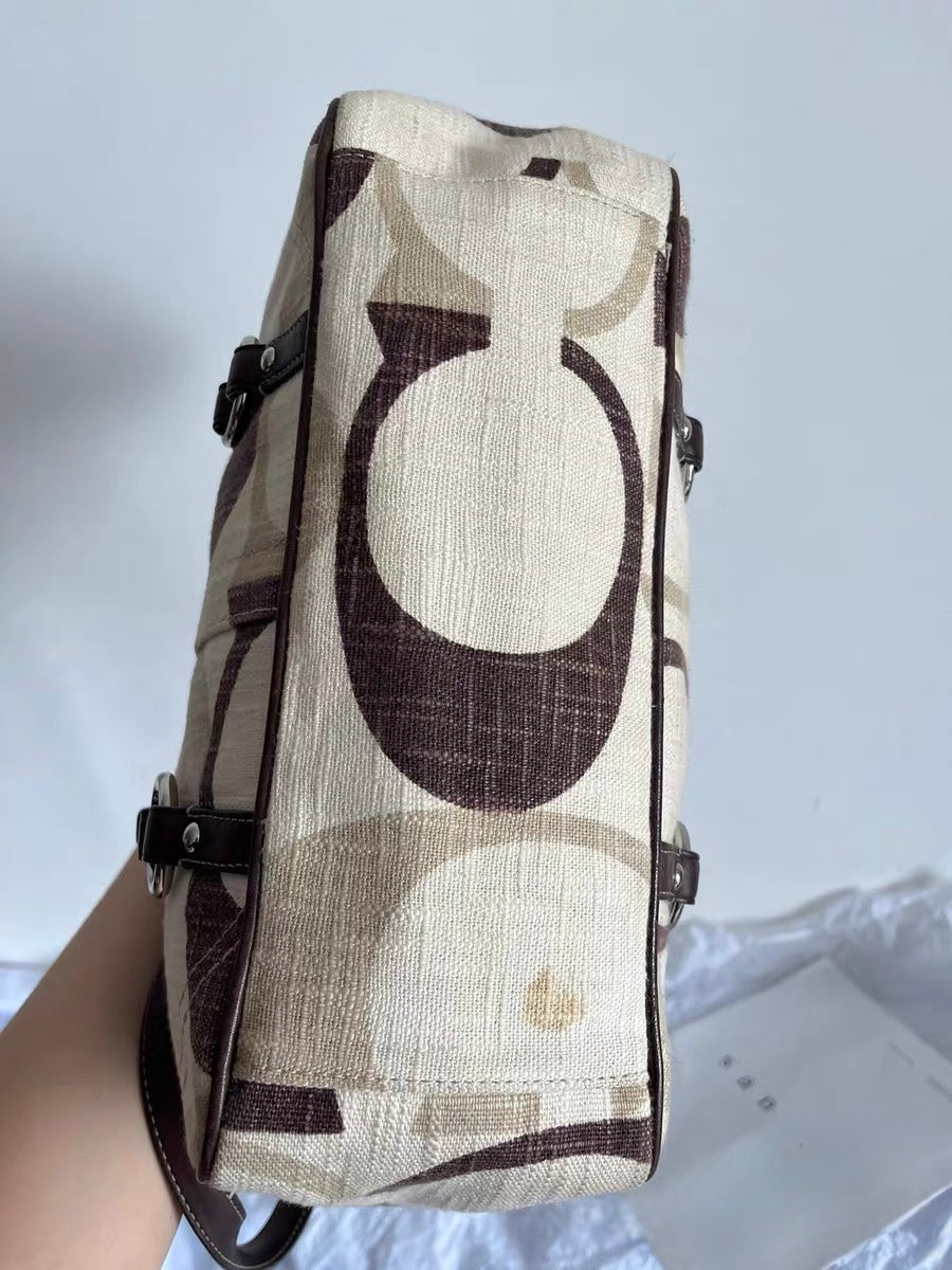 Vintage Coach Hampton Signature Optic Tote