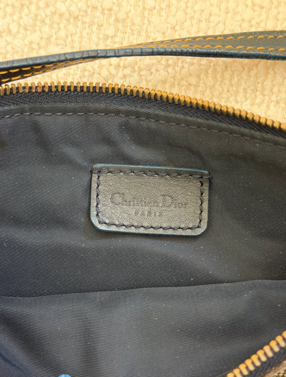 Navy Dior Saddle Trotter Shoulder Bag