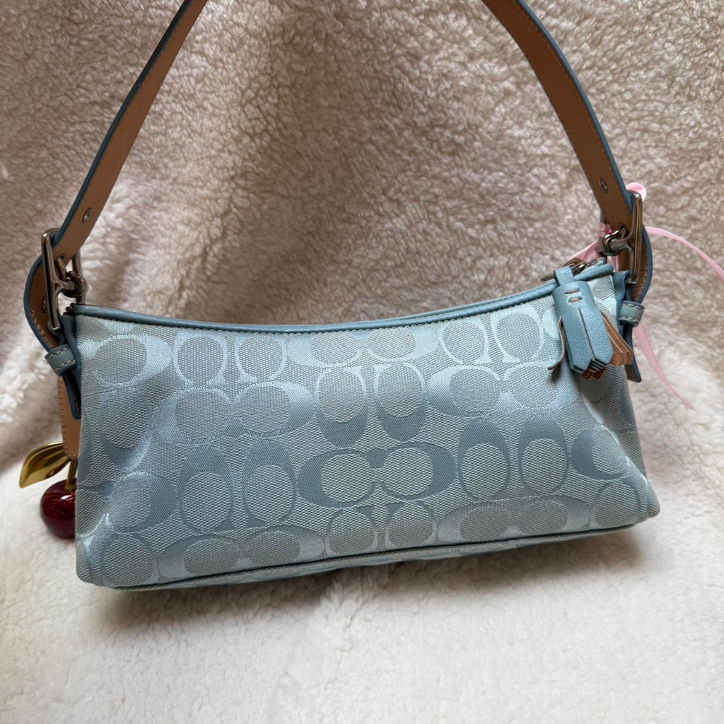 Vintage Y2K Coach Baguette (Shoulder Bag) in baby blue