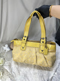 Coach Soho Pleated Signature C Tote with Patent Leather Trim