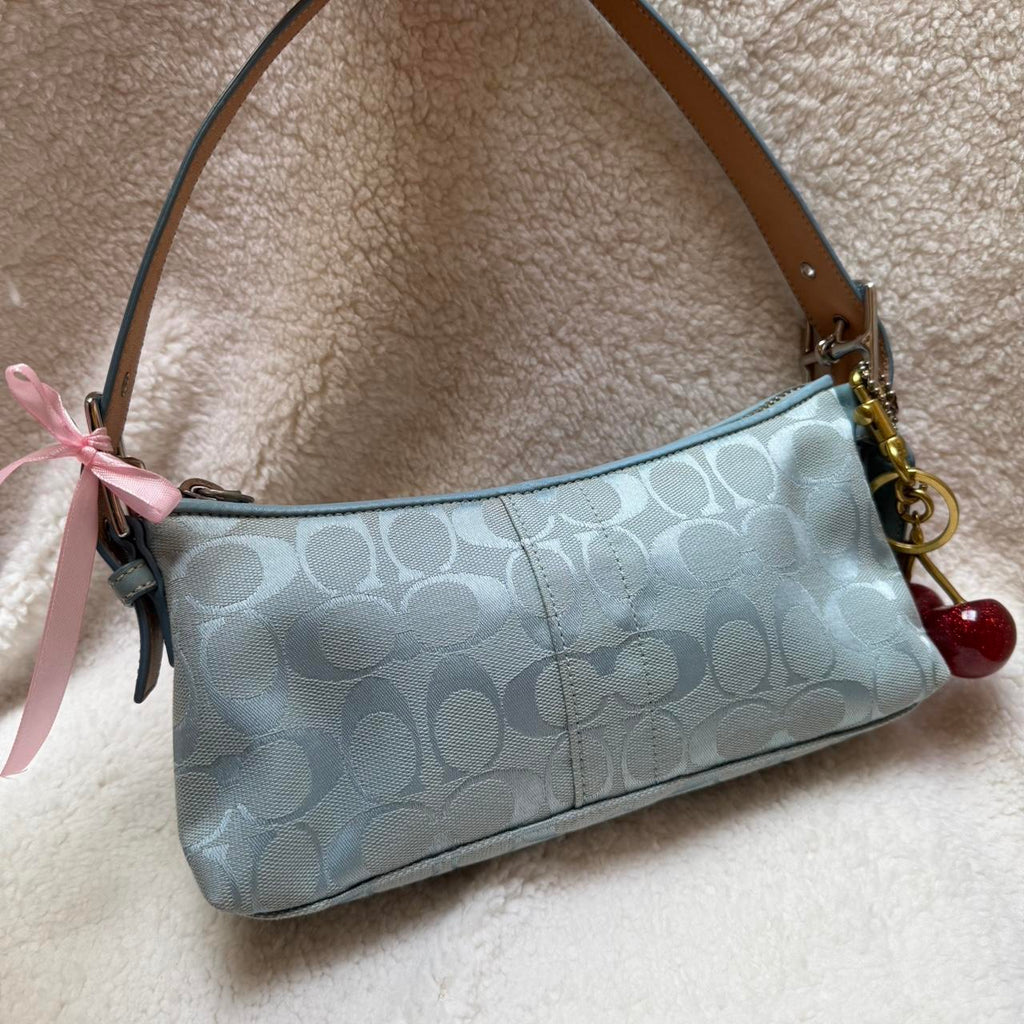 Vintage Y2K Coach Baguette (Shoulder Bag) in baby blue