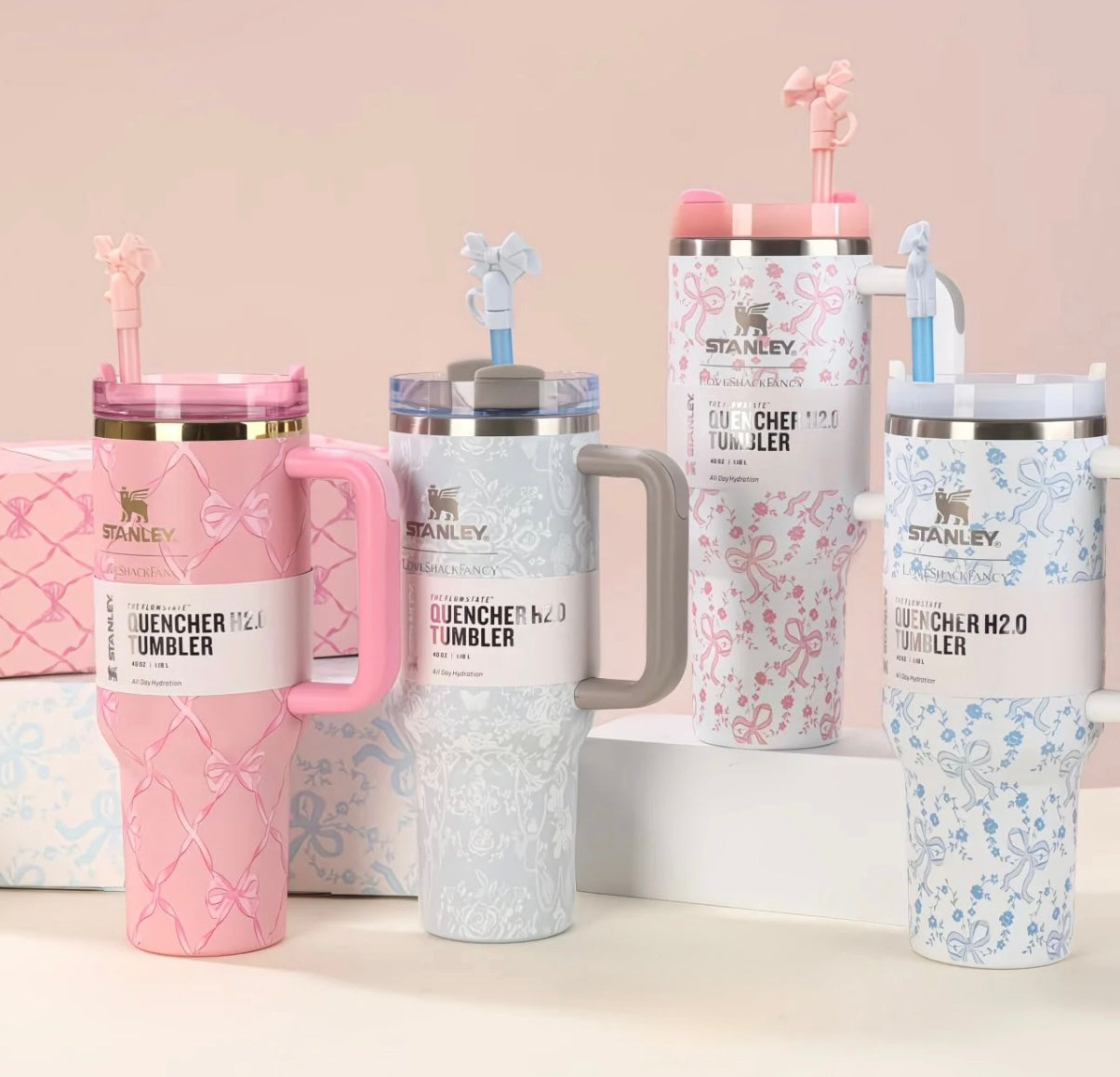 Stanley x LoveShackFancy Special Edition 40 oz Quencher with FREE Charm💖