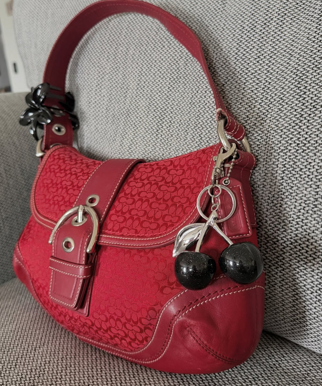 Vintage Y2K Coach Soho Flap Bag in Hot Red
