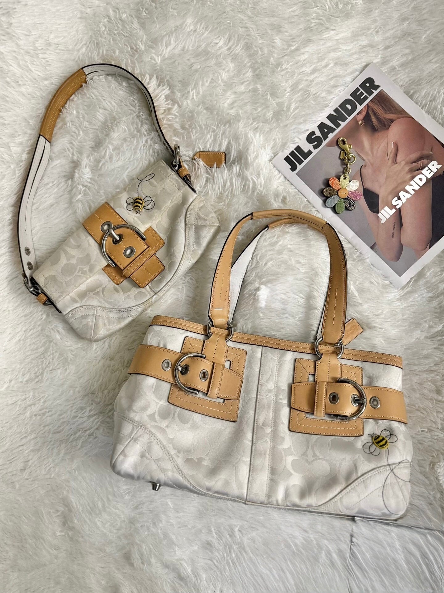Vintage Y2K Coach Double Buckle Tote