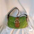 Vintage Coach Buckle Suede Soho in Green Apple
