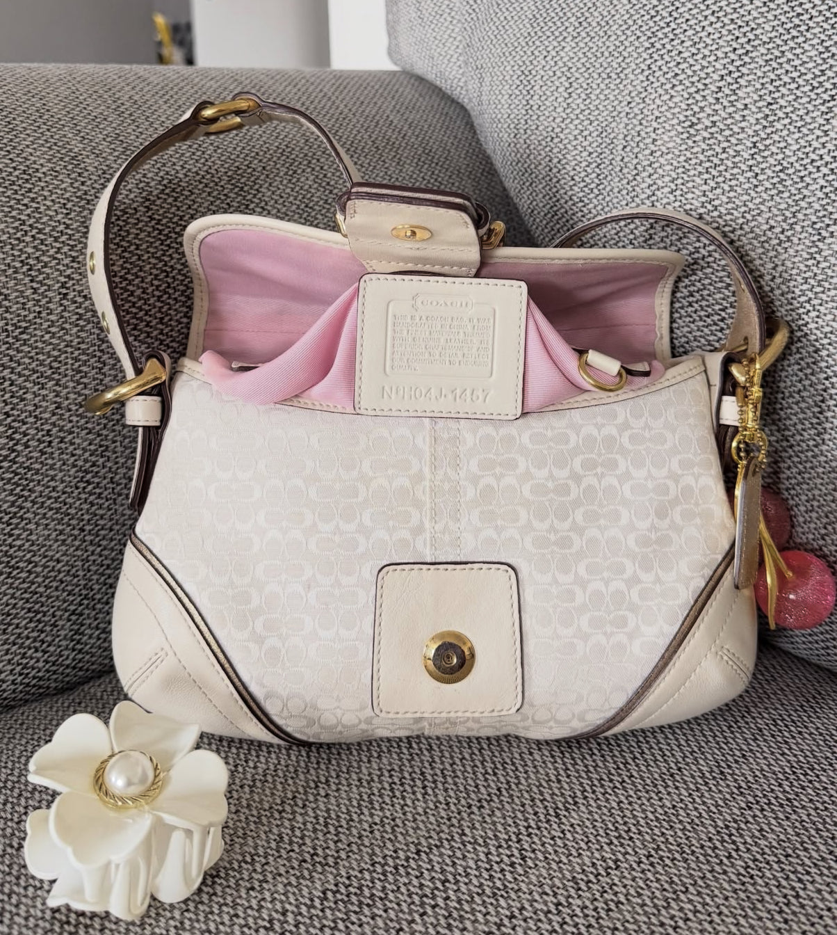Coach White & Gold mini Soho