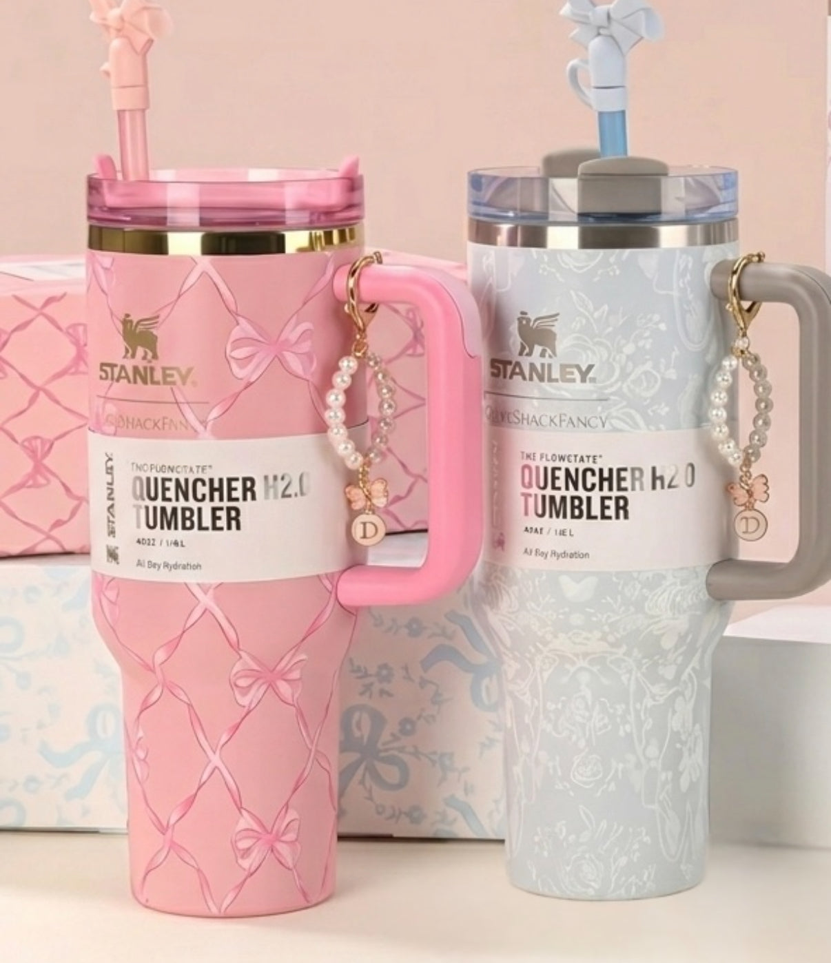 Stanley x LoveShackFancy Special Edition 40 oz Quencher with FREE Charm💖